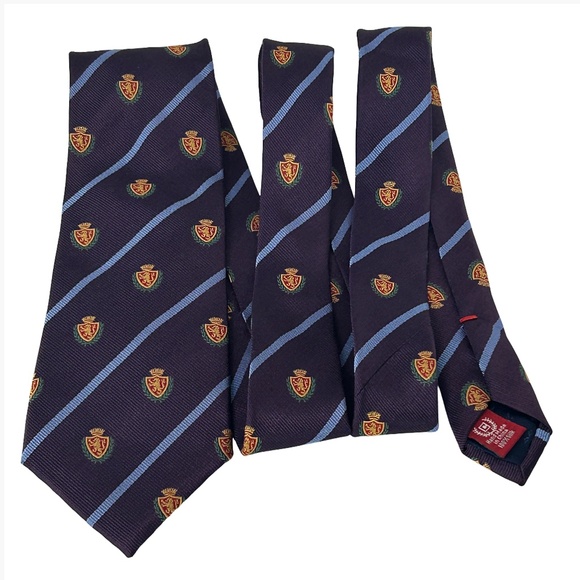 Ralph Lauren Chaps Club Crest Necktie Tie All Silk Hand Made Excellent Condition - Picture 2 of 8